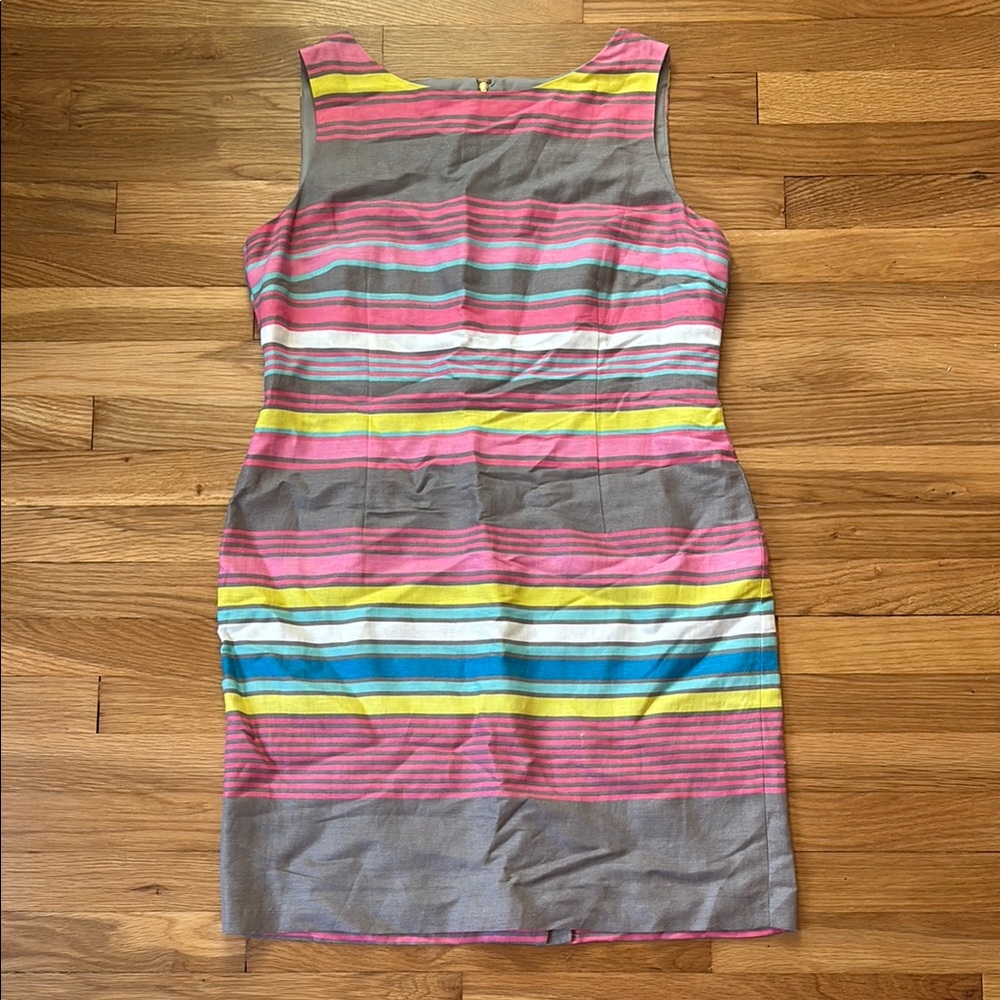Tahari ASL Pink and Yellow Sheath Mini Dress